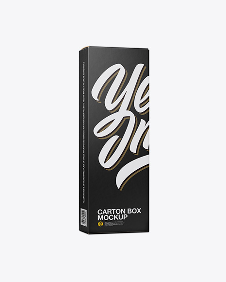 Carton Box Mockup - Half Side View