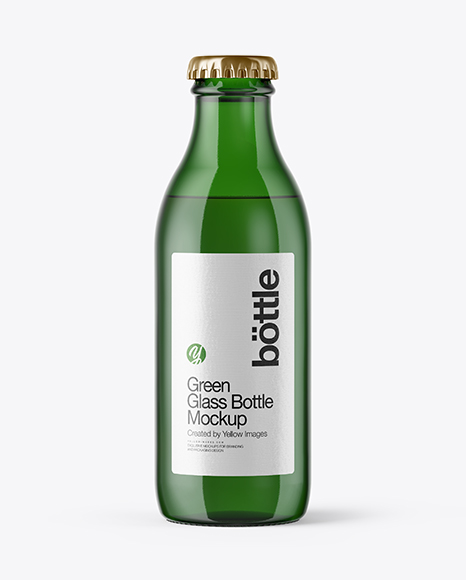 180ml Green Glass Bottle Mockup