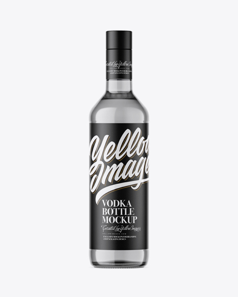 500ml Grey Glass Vodka Bottle Mockup