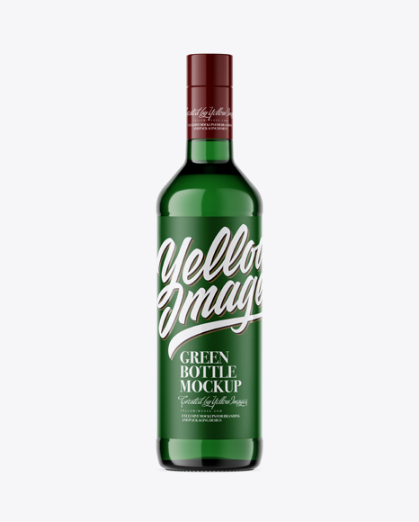 500ml Green Glass Bottle Mockup