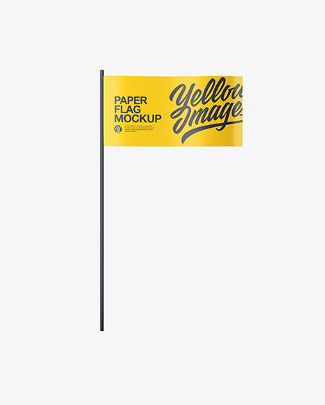 Paper Flag Mockup - Front View