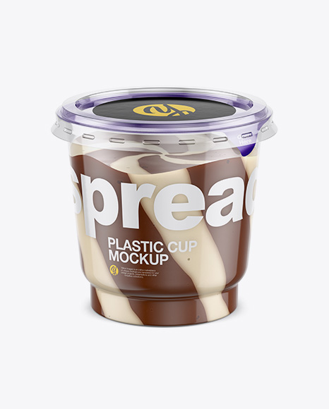 Clear Plastic Cup with Mixed Spread Mockup (High-Angle Shot)