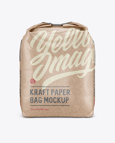 1 kg Kraft Paper Bag Mockup - Front View