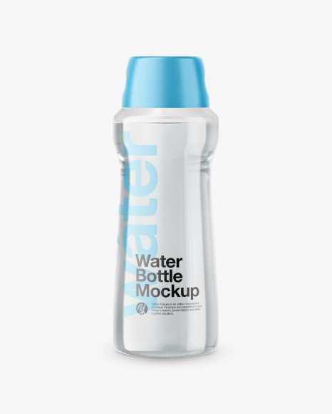 Glass Water Bottle in Shrink Sleeve Mockup