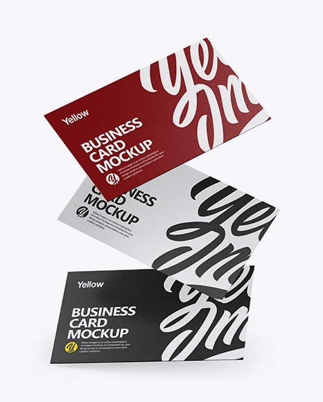 Three Textured Business Cards Mockup
