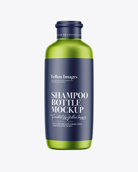 Matte Metallic Shampoo Bottle Mockup