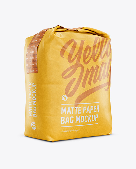 1 kg Matte Paper Bag Mockup - Halfside View
