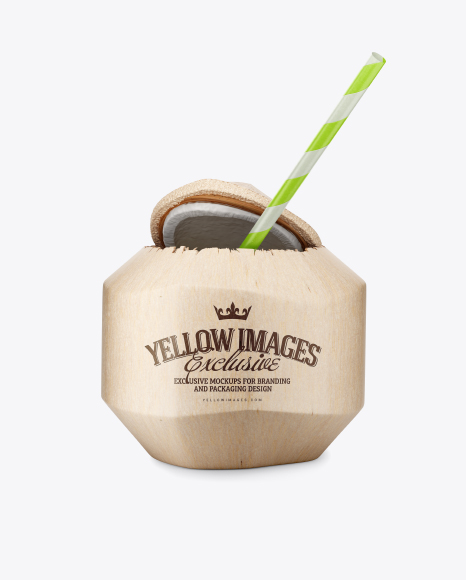 Coconut W/ Straw Mockup - Front View