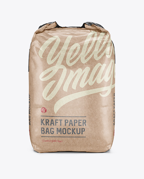 2 kg Kraft Paper Bag Mockup - Front View
