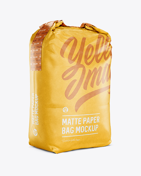 2 kg Matte Paper Bag Mockup - Halfside View