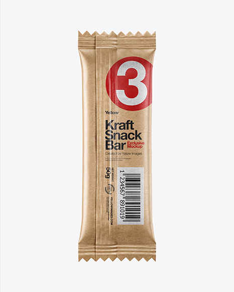 Kraft Snack Bar Mockup - Back View