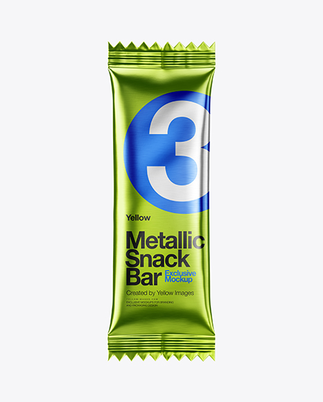 Metallic Snack Bar Mockup - Front View