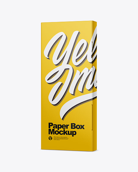 Matte Paper Box Mockup - Half Side View