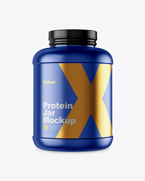 5lb Metallic Protein Jar Mockup