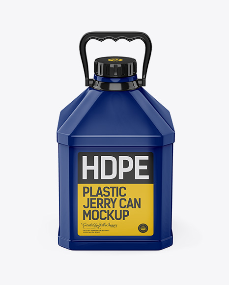 Glossy Jerrycan Mockup - Front View (High Angle Shot)