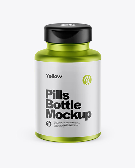 Matte Metallic Pills Bottle Mockup