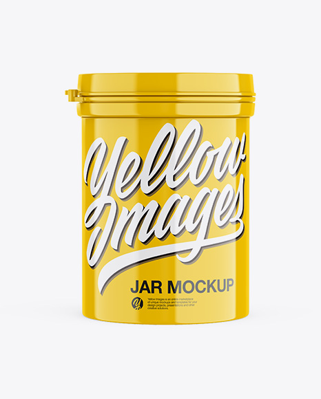 Glossy Jar Mockup - Front View
