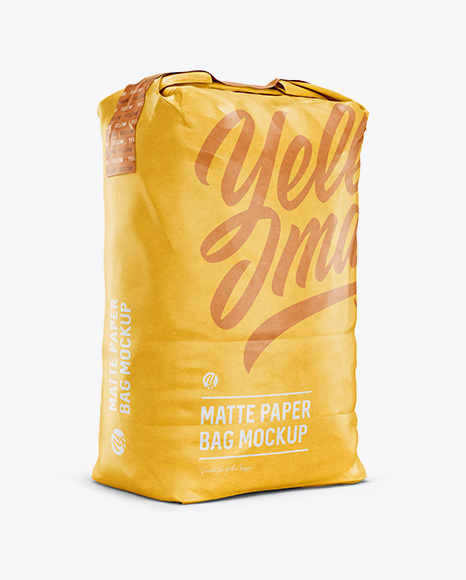 3 kg Matte Paper Bag Mockup - Halfside View