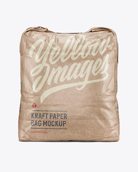 5 kg Kraft Paper Bag Mockup - Front View