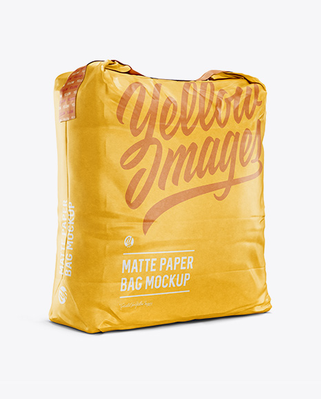 5 kg Matte Paper Bag Mockup - Halfside View