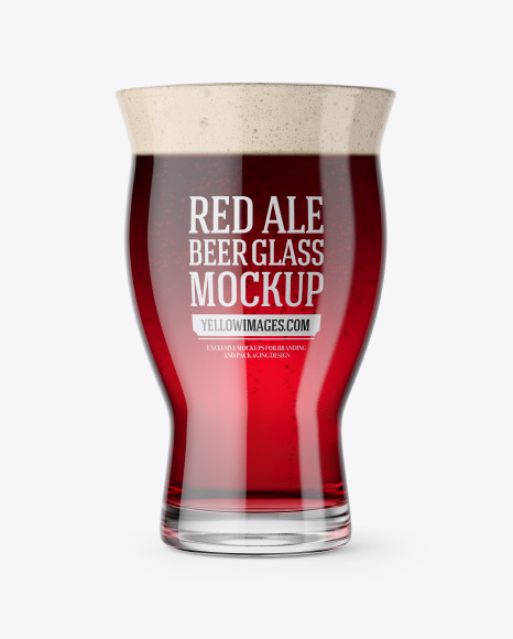 Revival Glass With Red Ale Beer Mockup