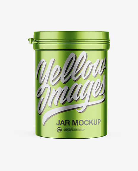 Metallic Jar Mockup - Front View
