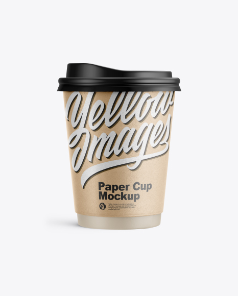 Kraft Coffee Cup Mockup - Front View