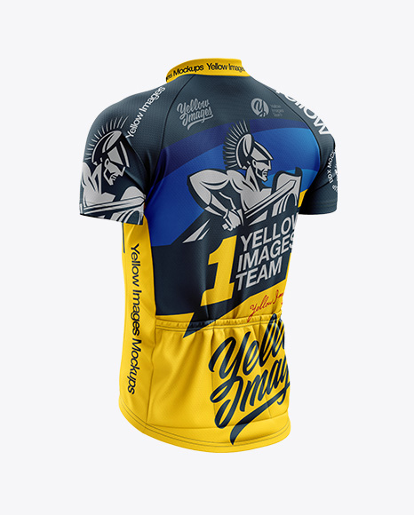 Men’s Classic Cycling Jersey mockup (Back Half Side View)