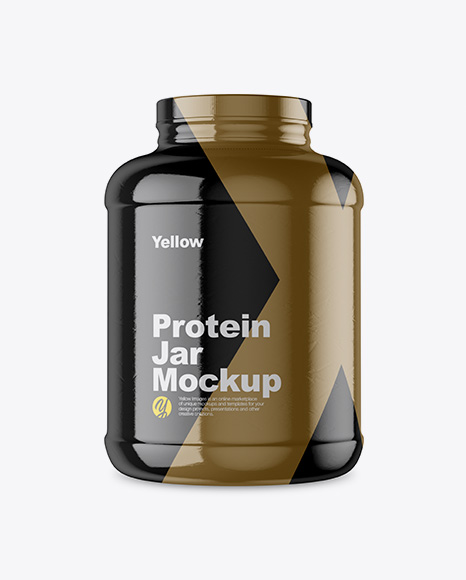 5lb Protein Jar in Glossy Shrink Sleeve Mockup