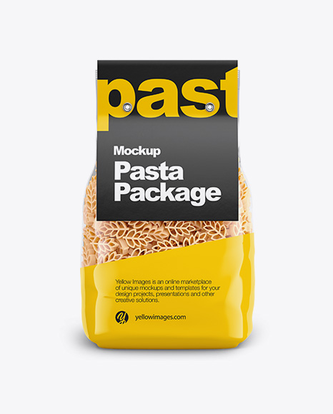 Spighe Pasta with Paper Label Mockup - Front View