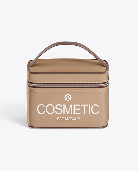 Cosmetic Bag Mockup - Front View (High-Angle Shot)