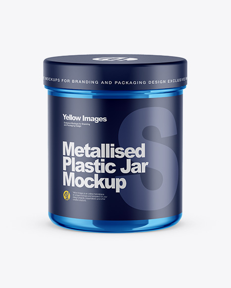 Metallic Jar Mockup - Front View (High-Angle Shot)
