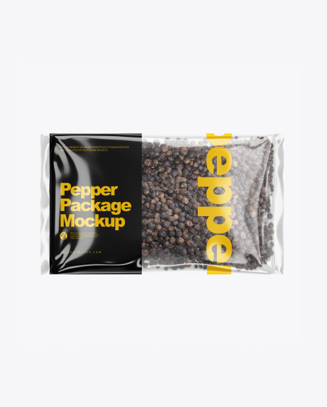 Black Pepper Package Mockup - Top View
