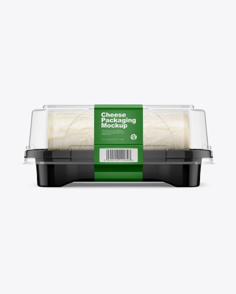 Plastic Container W/ Cheese Mockup - Front & Top Views