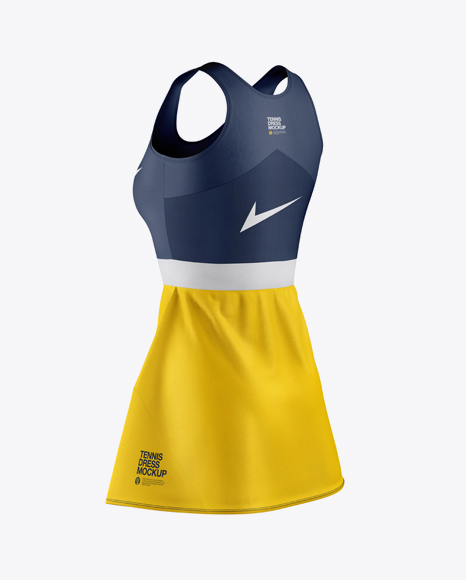 Women’s Tennis Dress Mockup - Back Half Side View
