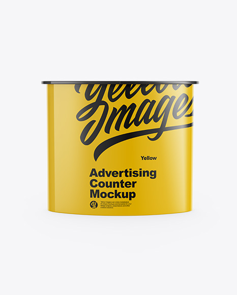 Glossy Advertising Counter Mockup - Front View
