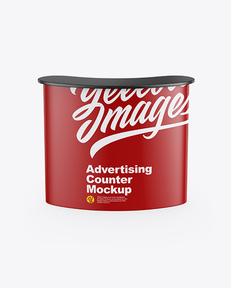 Matte Advertising Counter Mockup - Front View (High-Angle Shot)