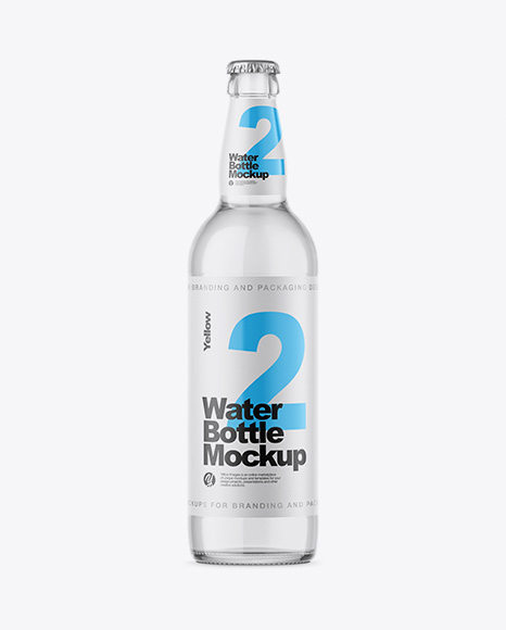 Clear Glass Bottle With Water Mockup