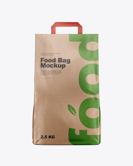 Kraft Food Bag Mockup - Front View