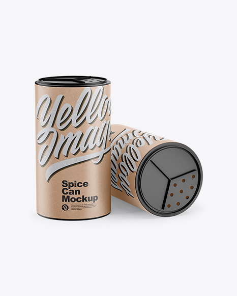 Two Kraft Spice Cans Mockup