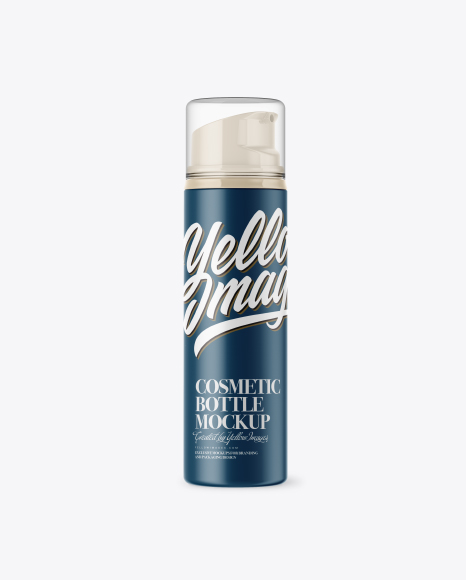 Matte Cosmetic Bottle with Pump Mockup