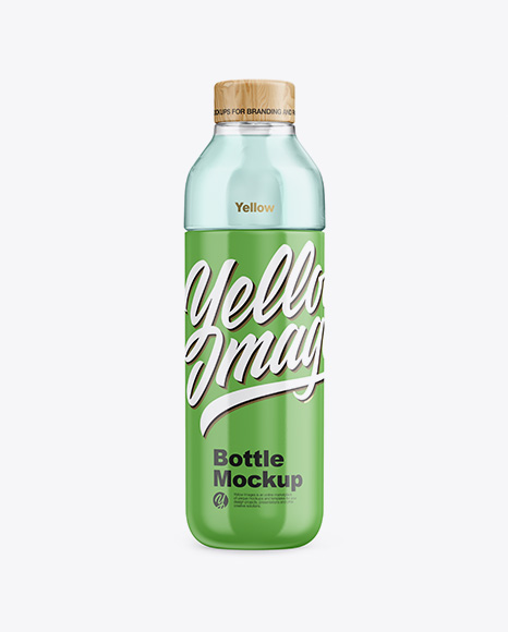 Glossy Bottle With Liquid Mockup
