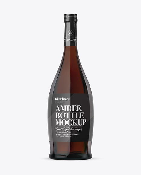 Amber Glass Liquor Bottle Mockup
