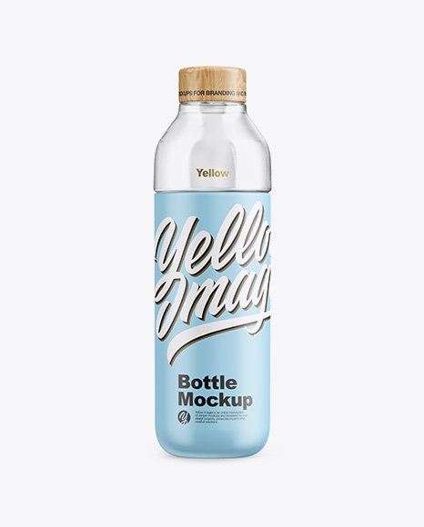 Matte Bottle With Water Mockup