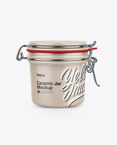Ceramic Jar w/ Clamp Lid Mockup