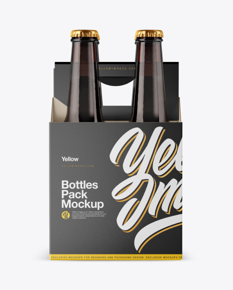 Amber Bottles Pack Mockup - Front View