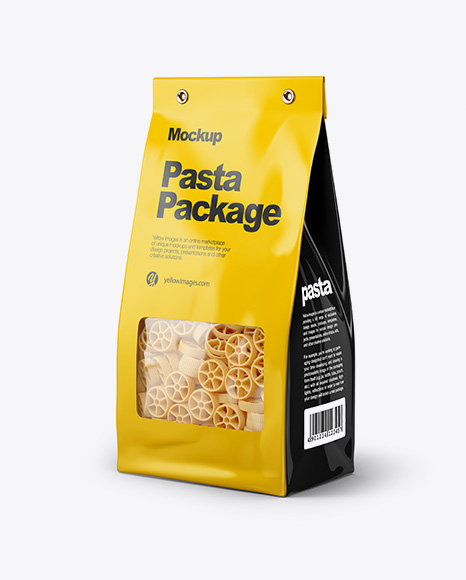Paper Bag with Ruote Pasta Mockup - Half Side View