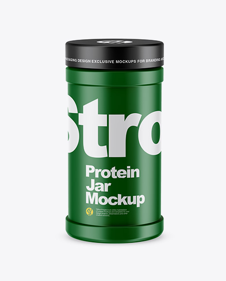 Matte Protein Jar Mockup - High-Angle Shot