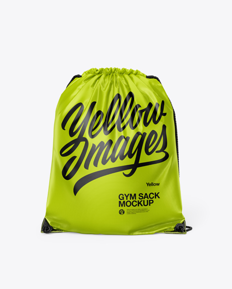 Glossy Gym Sack Mockup - Front View