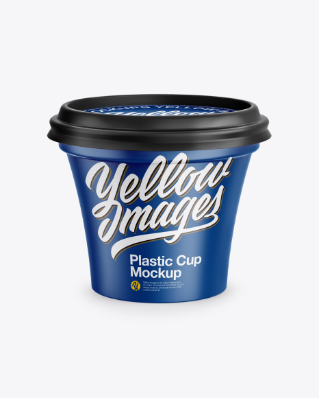 Plastic Matte Cup Mockup - Front View (High-Angle Shot)